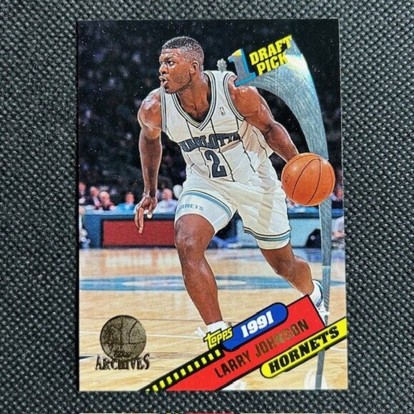 1992-93 Topps Archives GOLD - Larry Johnson #11 Charlotte Hornets #1 Draft Pick - Picture 1 of 2
